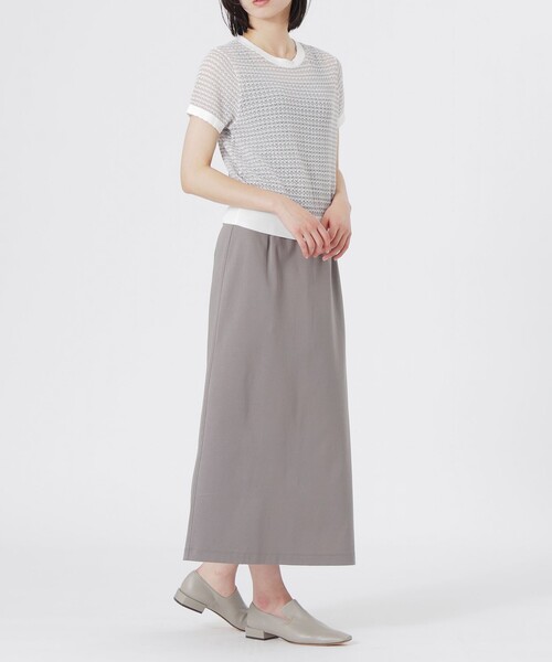 BIANCA(ビアンカ)の「【着映えレイヤード】バックリボンボーダーニット(Tシャツ/カットソー・レディース・ネイビー/グレー系その他/イエロー・38)」の6枚目の写真