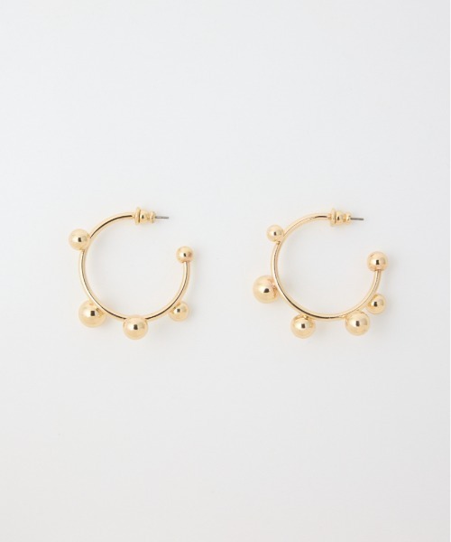 SLY（スライ）の「BALLED HOOP P/EARRING ボールドフープピアス（ピアス（両耳用）・レディース・シルバー/ゴールド・FREE）」の2枚目の写真