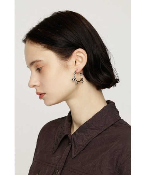 SLY（スライ）の「BALLED HOOP P/EARRING ボールドフープピアス（ピアス（両耳用）・レディース・シルバー/ゴールド・FREE）」の7枚目の写真