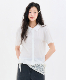 レディースクリンクルカラーTシャツ-FBRG5772D01