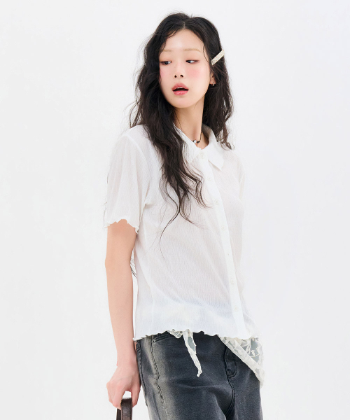 CHASECULT(チェイスカルト)の「レディースクリンクルカラーTシャツ-FBRG5772D01(Tシャツ/カットソー・レディース・ホワイト・85/90)」の3枚目の写真