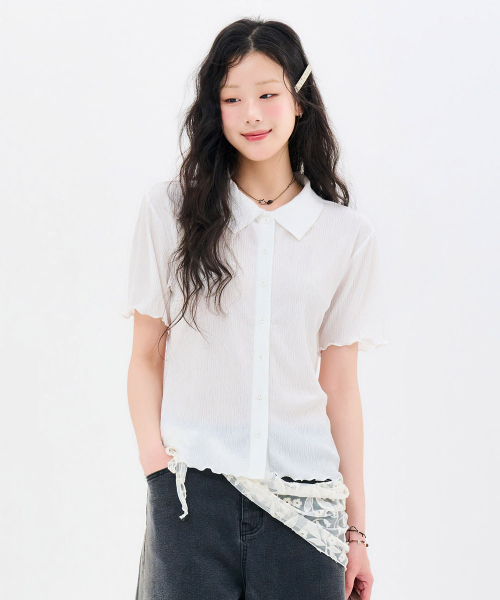 CHASECULT(チェイスカルト)の「レディースクリンクルカラーTシャツ-FBRG5772D01(Tシャツ/カットソー・レディース・ホワイト・85/90)」の4枚目の写真