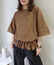 CORNERS | 【機能素材】裾レースTシャツ【接触冷感】【UV加工】【吸水速乾】(Tシャツ/カットソー)