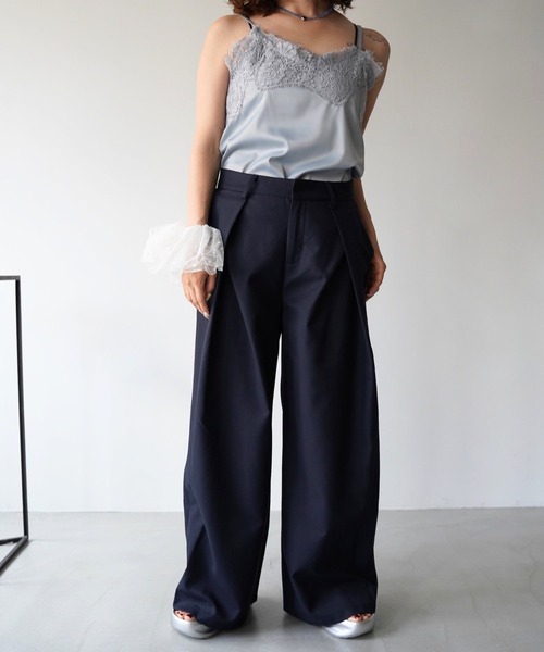 SANSeLF(サンセルフ)の「【SANSeLF】スカラップレースサテンキャミソール saw26s083(キャミソール・レディース・グレー/ホワイト・FREE)」の10枚目の写真