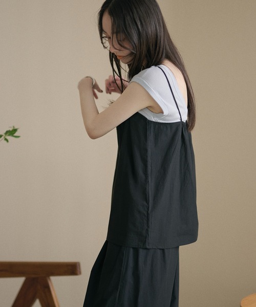 LAULEN(ローレン)の「flower cutwork cotton camisole / フラワーカットワークコットンキャミソール(キャミソール・レディース・ホワイト/ブラック・FREE)」の6枚目の写真
