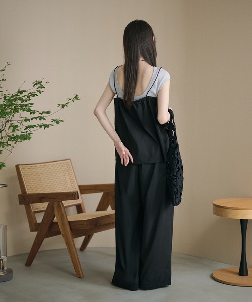 LAULEN(ローレン)の「flower cutwork cotton camisole / フラワーカットワークコットンキャミソール(キャミソール・レディース・ホワイト/ブラック・FREE)」の14枚目の写真