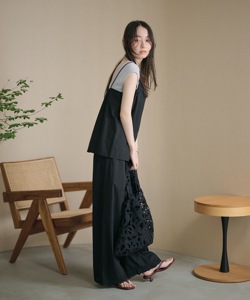 LAULEN(ローレン)の「flower cutwork cotton camisole / フラワーカットワークコットンキャミソール(キャミソール・レディース・ホワイト/ブラック・FREE)」の15枚目の写真