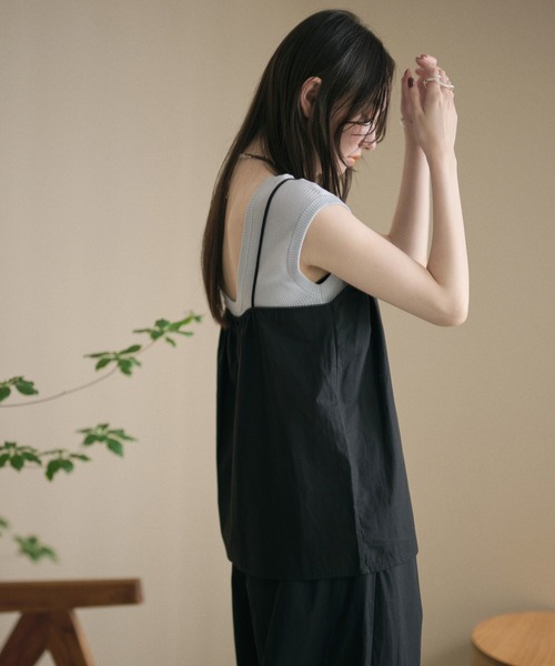 LAULEN(ローレン)の「flower cutwork cotton camisole / フラワーカットワークコットンキャミソール(キャミソール・レディース・ホワイト/ブラック・FREE)」の9枚目の写真
