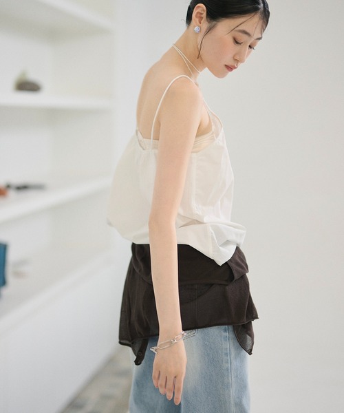 LAULEN(ローレン)の「flower cutwork cotton camisole / フラワーカットワークコットンキャミソール(キャミソール・レディース・ホワイト/ブラック・FREE)」の21枚目の写真
