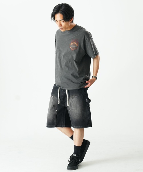 Beno(ビーノ)の「ペインター ダブルニー デニムショートパンツ / バミューダ バギー ワークショーツ メンズ Double Knee Denim Shorts(その他パンツ・メンズ・ブルー/ブラック/ライトブルー・MEDIUM/X-LARGE/LARGE)」の6枚目の写真