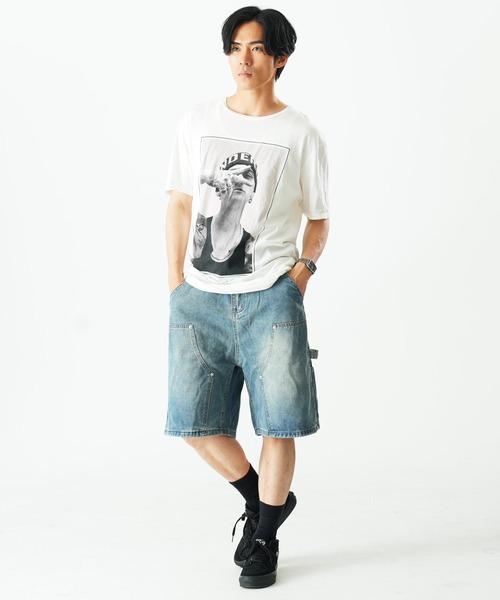 Beno(ビーノ)の「ペインター ダブルニー デニムショートパンツ / バミューダ バギー ワークショーツ メンズ Double Knee Denim Shorts(その他パンツ・メンズ・ブルー/ブラック/ライトブルー・MEDIUM/X-LARGE/LARGE)」の15枚目の写真