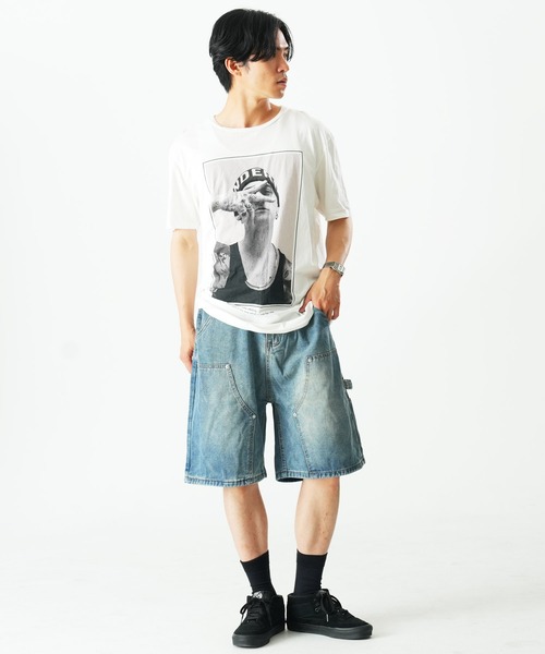 Beno(ビーノ)の「ペインター ダブルニー デニムショートパンツ / バミューダ バギー ワークショーツ メンズ Double Knee Denim Shorts(その他パンツ・メンズ・ブルー/ブラック/ライトブルー・MEDIUM/X-LARGE/LARGE)」の16枚目の写真