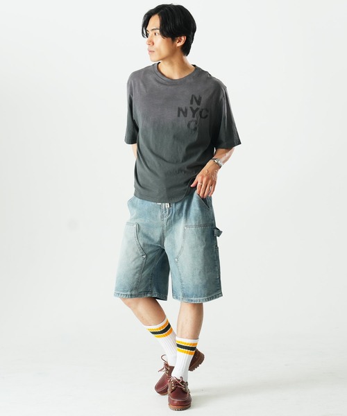 Beno(ビーノ)の「ペインター ダブルニー デニムショートパンツ / バミューダ バギー ワークショーツ メンズ Double Knee Denim Shorts(その他パンツ・メンズ・ブルー/ブラック/ライトブルー・MEDIUM/X-LARGE/LARGE)」の19枚目の写真