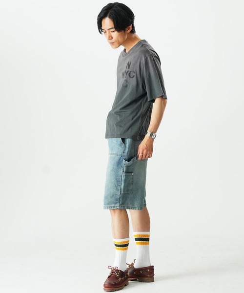 Beno(ビーノ)の「ペインター ダブルニー デニムショートパンツ / バミューダ バギー ワークショーツ メンズ Double Knee Denim Shorts(その他パンツ・メンズ・ブルー/ブラック/ライトブルー・MEDIUM/X-LARGE/LARGE)」の9枚目の写真