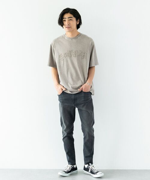 CRAFT STANDARD BOUTIQUE(クラフトスタンダードブティック)の「ロゴパッチピグメントT(Tシャツ/カットソー・メンズ・ネイビー/グレイッシュベージュ/ブラック・L/M)」の7枚目の写真