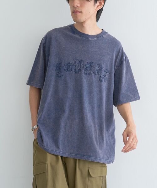 CRAFT STANDARD BOUTIQUE(クラフトスタンダードブティック)の「ロゴパッチピグメントT(Tシャツ/カットソー・メンズ・ネイビー/グレイッシュベージュ/ブラック・L/M)」の16枚目の写真