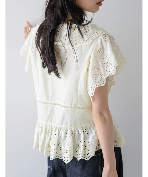 AMELY(エミリー)の「フロントリボン スカラップ レースブラウス(シャツ/ブラウス・レディース・イエロー/ホワイト/ブラック・フリー)」の19枚目の写真