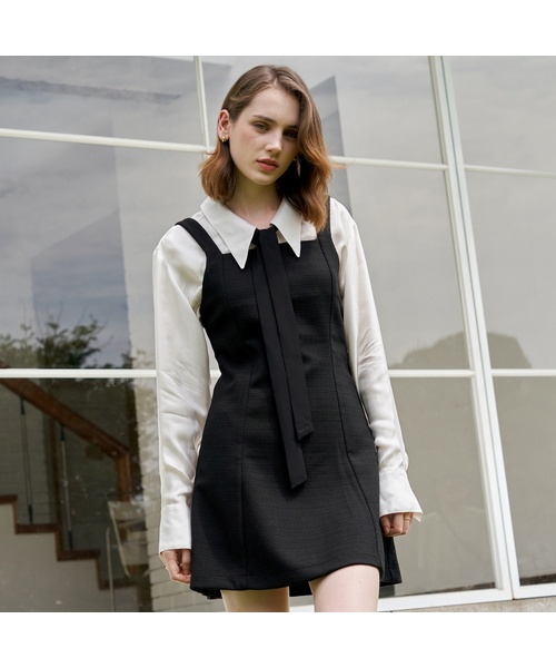 LAMARO(ラマロ)の「ボニータ ネイト ツイードワンピース 3カラー(ワンピース・レディース・ブラック/Cream/PINK・MEDIUM/SMALL)」の1枚目の写真
