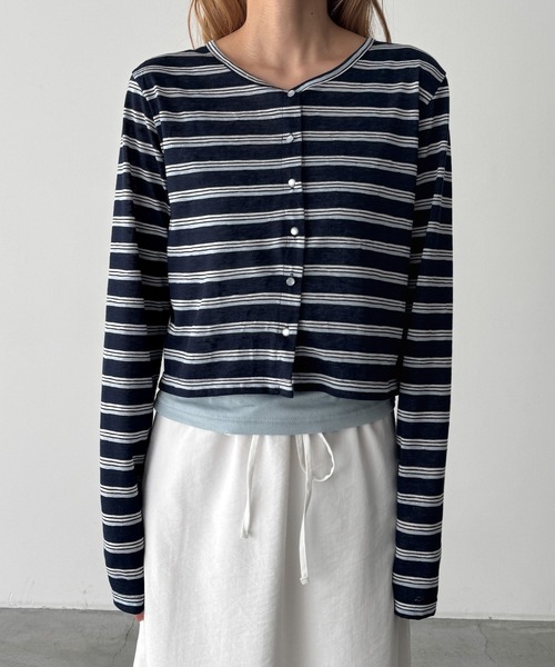 CANAL JEAN(キャナルジーン)の「El mar レトロボーダーアンサンブル(アンサンブル・レディース・ネイビー/アイボリー・ONE SIZE)」の12枚目の写真