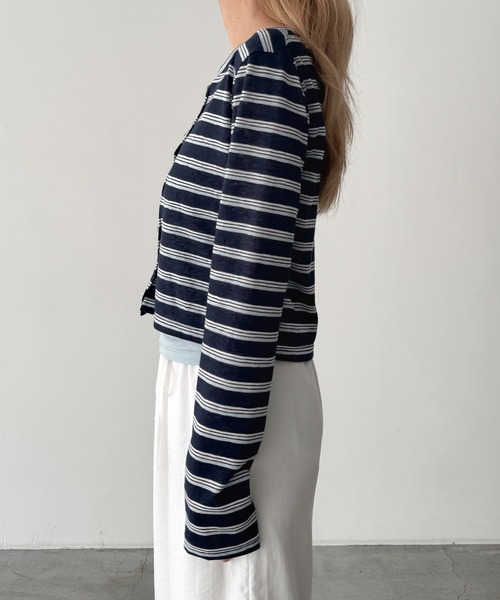 CANAL JEAN(キャナルジーン)の「El mar レトロボーダーアンサンブル(アンサンブル・レディース・ネイビー/アイボリー・ONE SIZE)」の3枚目の写真