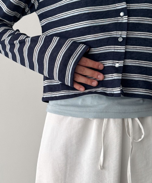 CANAL JEAN(キャナルジーン)の「El mar レトロボーダーアンサンブル(アンサンブル・レディース・ネイビー/アイボリー・ONE SIZE)」の6枚目の写真