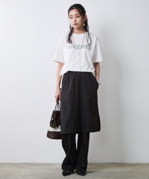 CHIC STYLE(シックスタイル)の「スカートドッキングパンツ<大きいサイズ有>シックスタイル(その他パンツ・レディース・モカ/ブラック・L/M/4L/3L/LL/5L)」の5枚目の写真