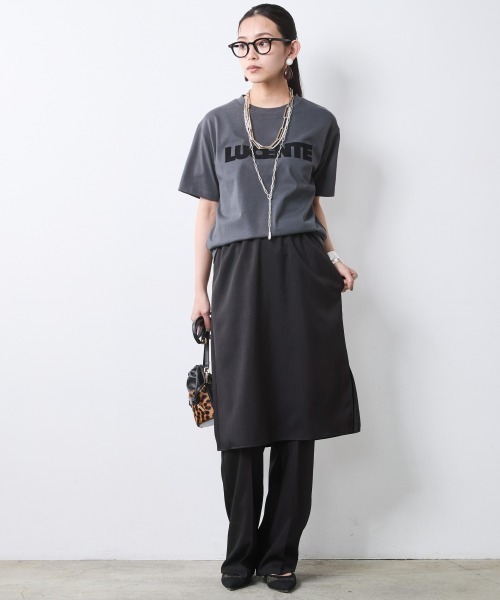 CHIC STYLE(シックスタイル)の「スカートドッキングパンツ<大きいサイズ有>シックスタイル(その他パンツ・レディース・モカ/ブラック・L/M/4L/3L/LL/5L)」の6枚目の写真