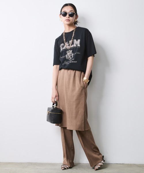 CHIC STYLE(シックスタイル)の「スカートドッキングパンツ<大きいサイズ有>シックスタイル(その他パンツ・レディース・モカ/ブラック・L/M/4L/3L/LL/5L)」の8枚目の写真