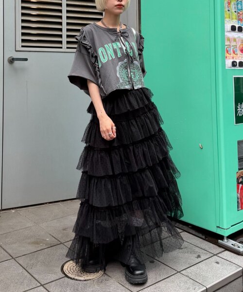 w closet(ダブルクローゼット)の「【4色展開】前リボンカレッジTee(Tシャツ/カットソー・レディース・ネイビー/イエロー/ブラック/アイボリー・FREE)」の20枚目の写真