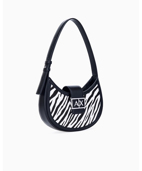 ARMANI EXCHANGE(アルマーニエクスチェンジ)の「【A|X アルマーニ エクスチェンジ】AXロゴ アニマル柄ホーボーバッグ(ハンドバッグ・レディース・ゼブラ・FREE)」の2枚目の写真