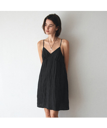 VANONE ATELIER（バノンアトリエ）の「A3606 クリングルスリップワンピース_チャコール（ワンピース）」