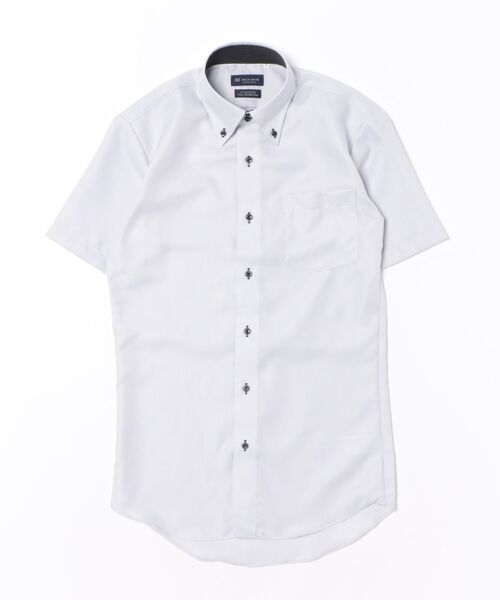 TOKYO SHIRTS(トウキョウシャツ)の「【超形態安定】【接触冷感】形態安定ノンアイロン ドゥエボットーニ 半袖ビジネスワイシャツ(ビジネスシャツ・メンズ・グレー・首回り37cm/首回り39cm/首回り41cm/首回り42cm/首回り43cm)」の6枚目の写真