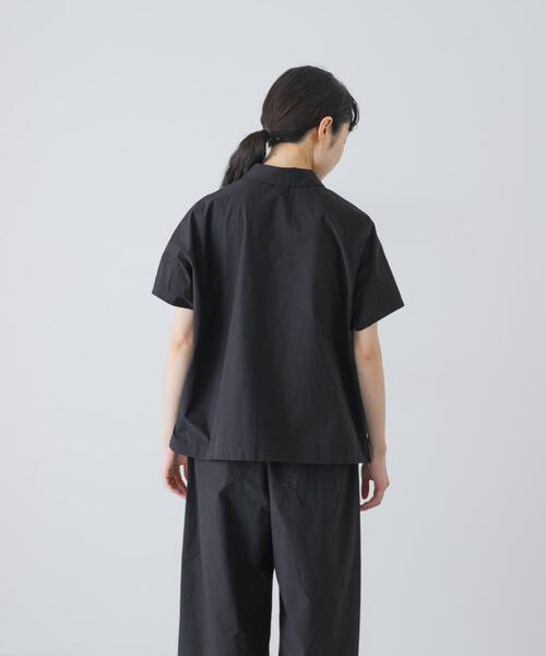 かぐれ(カグレ)の「コットンフレンチスリーブシャツ(シャツ/ブラウス・レディース・ブラウン/ブラック・FREE)」の12枚目の写真