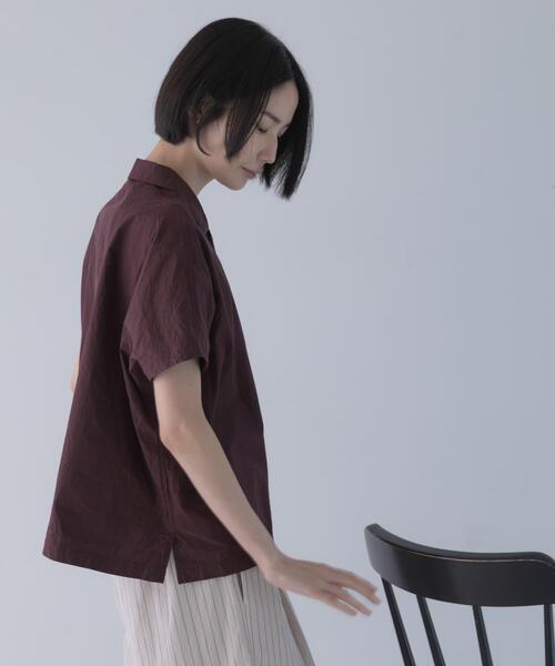 かぐれ(カグレ)の「コットンフレンチスリーブシャツ(シャツ/ブラウス・レディース・ブラウン/ブラック・FREE)」の21枚目の写真