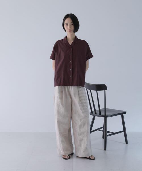 かぐれ(カグレ)の「コットンフレンチスリーブシャツ(シャツ/ブラウス・レディース・ブラウン/ブラック・FREE)」の22枚目の写真