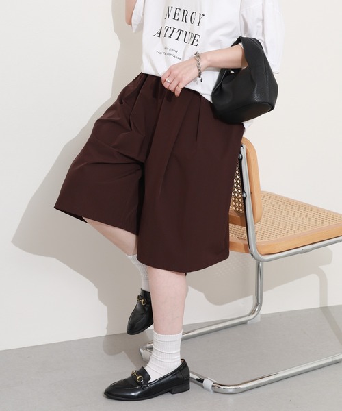 hunch(ハンチ)の「hunch タック入りハーフパンツ(その他パンツ・レディース・ブラウン/カーキ/ブラック・FREE)」の11枚目の写真