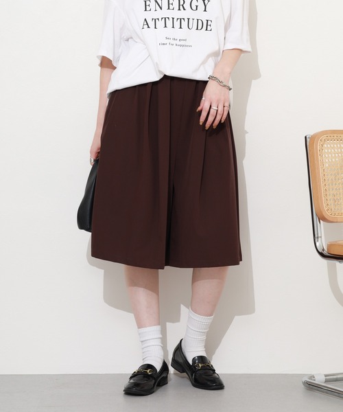 hunch(ハンチ)の「hunch タック入りハーフパンツ(その他パンツ・レディース・ブラウン/カーキ/ブラック・FREE)」の12枚目の写真