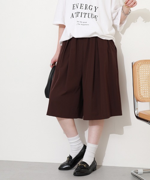 hunch(ハンチ)の「hunch タック入りハーフパンツ(その他パンツ・レディース・ブラウン/カーキ/ブラック・FREE)」の15枚目の写真