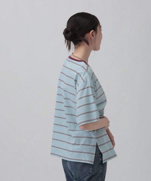 LEPSIM(レプシィム)の「シアーボーダーT 849867(Tシャツ/カットソー・レディース・アイボリー/ライトブルー・FREE)」の6枚目の写真