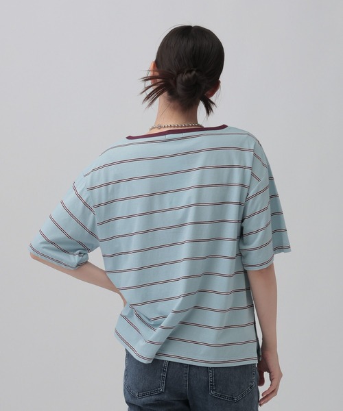 LEPSIM(レプシィム)の「シアーボーダーT 849867(Tシャツ/カットソー・レディース・アイボリー/ライトブルー・FREE)」の7枚目の写真