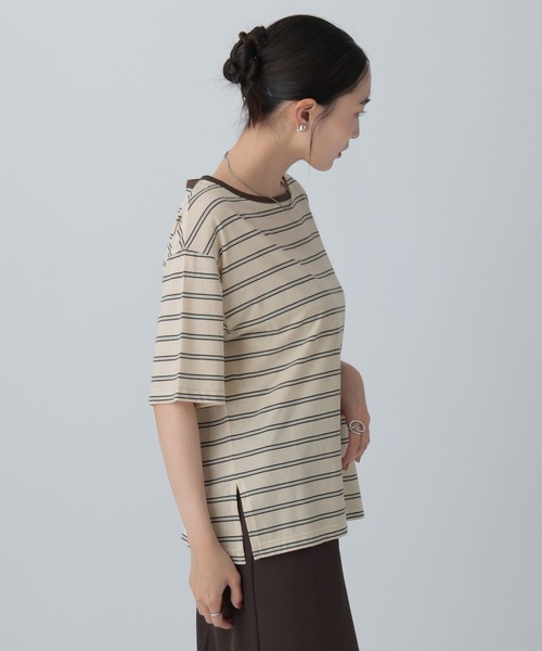 LEPSIM(レプシィム)の「シアーボーダーT 849867(Tシャツ/カットソー・レディース・アイボリー/ライトブルー・FREE)」の21枚目の写真