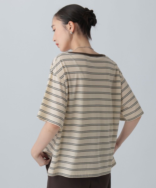 LEPSIM(レプシィム)の「シアーボーダーT 849867(Tシャツ/カットソー・レディース・アイボリー/ライトブルー・FREE)」の22枚目の写真