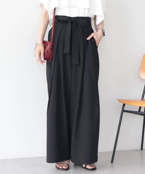 AMERICAN HOLIC(アメリカンホリック)の「【ZOZO限定】ウエストリボンタックワイドパンツ(その他パンツ・レディース・ブラック/杢グレー/モカ・L/M)」の18枚目の写真