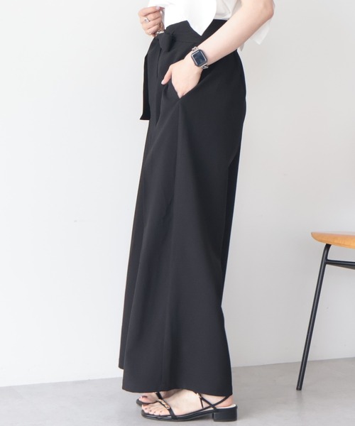 AMERICAN HOLIC(アメリカンホリック)の「【ZOZO限定】ウエストリボンタックワイドパンツ(その他パンツ・レディース・ブラック/杢グレー/モカ・L/M)」の17枚目の写真