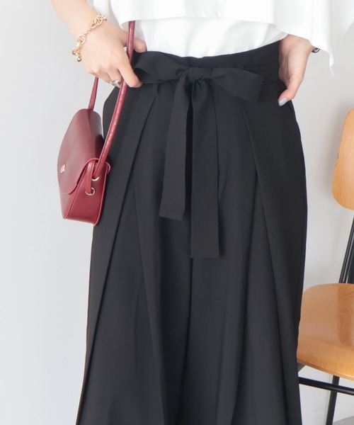 AMERICAN HOLIC(アメリカンホリック)の「【ZOZO限定】ウエストリボンタックワイドパンツ(その他パンツ・レディース・ブラック/杢グレー/モカ・L/M)」の15枚目の写真