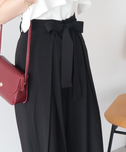 AMERICAN HOLIC(アメリカンホリック)の「【ZOZO限定】ウエストリボンタックワイドパンツ(その他パンツ・レディース・ブラック/杢グレー/モカ・L/M)」の14枚目の写真