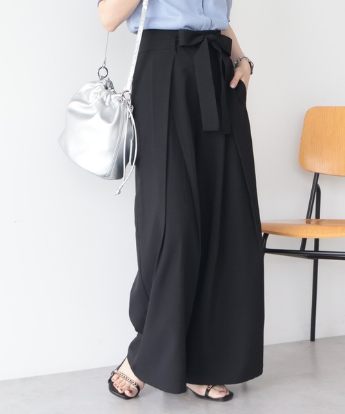 AMERICAN HOLIC(アメリカンホリック)の「【ZOZO限定】ウエストリボンタックワイドパンツ(その他パンツ・レディース・ブラック/杢グレー/モカ・L/M)」の13枚目の写真
