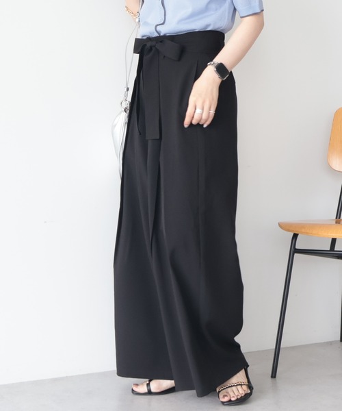 AMERICAN HOLIC(アメリカンホリック)の「【ZOZO限定】ウエストリボンタックワイドパンツ(その他パンツ・レディース・ブラック/杢グレー/モカ・L/M)」の12枚目の写真