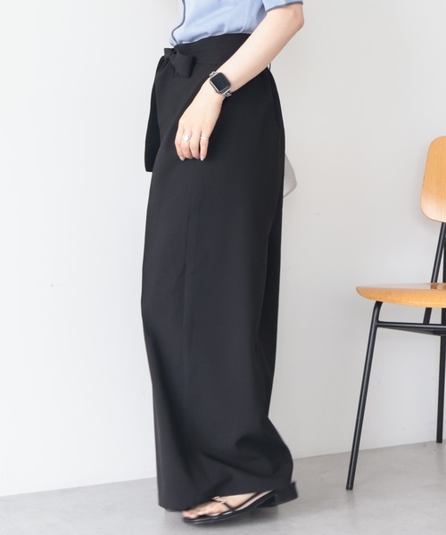 AMERICAN HOLIC(アメリカンホリック)の「【ZOZO限定】ウエストリボンタックワイドパンツ(その他パンツ・レディース・ブラック/杢グレー/モカ・L/M)」の11枚目の写真