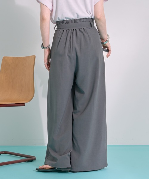 AMERICAN HOLIC(アメリカンホリック)の「【ZOZO限定】ウエストリボンタックワイドパンツ(その他パンツ・レディース・ブラック/杢グレー/モカ・L/M)」の18枚目の写真